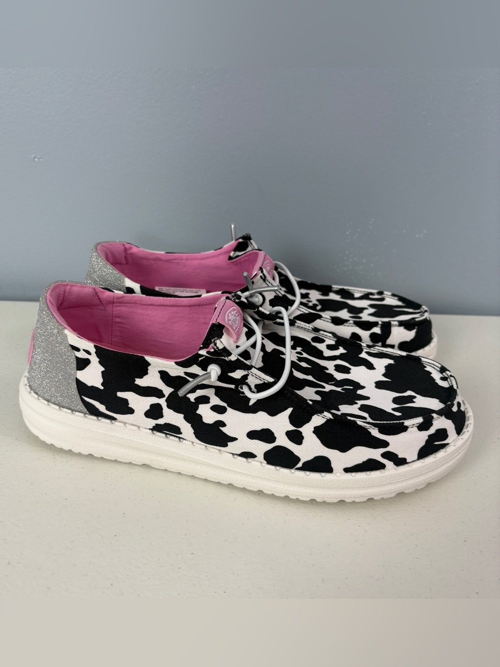 Hey Dude Wendy Cowgirl Sparkle Black & Pink Slip On Shoes Woman’s  Sz 8